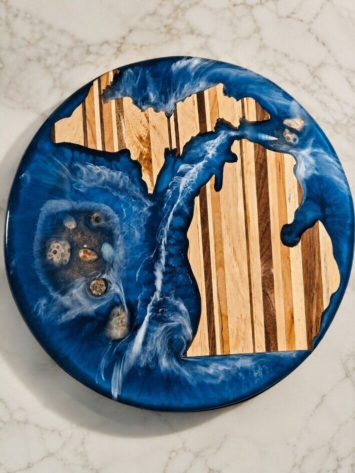 Michigan-inspired epoxy art